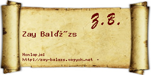 Zay Balázs névjegykártya