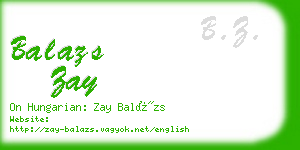 balazs zay business card